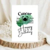 Birthday card for Cancer, highlighting traits with a calming green watercolor background that reflects the water element.