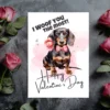 Cute dachshund-themed Valentine's Day card with the phrase "I Woof You The Most," perfect for dog enthusiasts.