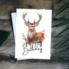 Whimsical deer birthday card with a watercolor effect, highlighting the cheerful message "Happy Birthday."