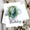 A vibrant birthday card adorned with a Celtic dragon, designed for those who love fantasy and mythical creatures.