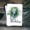 A colorful birthday card with a Celtic dragon illustration, perfect for anyone who enjoys fantasy art and celebrations.