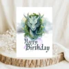 A printable birthday card featuring a colorful Celtic dragon design, perfect for fantasy enthusiasts.