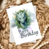 A whimsical birthday card showcasing a Celtic dragon, ideal for celebrating a special day with a fantasy theme.