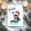 Digital download card with a French Bulldog and cheerful Christmas message