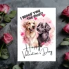 Heartwarming Valentine's Day card with two dogs, showcasing the message "I Woof You The Most" in a charming design.