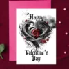 Printable Gothic Heart Valentine's Day Card | Instant Download