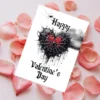 Printable Gothic Valentine's Day Card with a spiderweb heart, adding a spooky touch to your holiday decor.