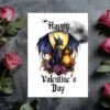 Printable Gothic Valentine's Day Card Dragon Lantern | Instant Download