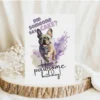 Adorable French bulldog birthday card in watercolor, with the message, "Did someone say cake? Have a pawsome birthday!"