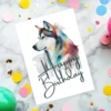 Printable Husky Birthday Card | Instant Download #01