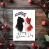 Printable Kissing Cats Valentine's Day Card | Instant Download #06