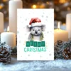Adorable koala Christmas card template for printing, ideal for sending cheerful holiday messages.