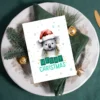 Festive koala-themed Christmas card template, ready for printing and sharing warm holiday wishes.