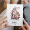A cheerful Mother's Day card with a cheetah print, ideal for expressing love and appreciation to mothers.