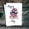 Fun printable Mother's Day card featuring a hippo and its baby, a lovely choice for celebrating moms.