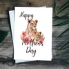 Printable Mother's Day card featuring a lioness surrounded by colorful flowers. Perfect for celebrating moms!