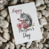 Adorable printable card for Mother's Day, showcasing a charming squirrel, ideal for expressing love to moms.