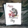 Printable Mother's Day card featuring a sweet squirrel illustration, a delightful way to show appreciation for moms.