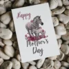A cheerful printable Mother's Day card with a zebra design and vibrant flowers, ideal for expressing love to moms.
