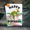 Fun Parasaurolophus card for children’s birthdays – watercolor style