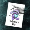 Printable Gothic Valentine's Day Card Pastel Goth Bear | Instant Download