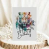 Cheerful watercolor tiger birthday card, designed to bring joy and color to any birthday celebration.