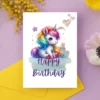 Pastel unicorn birthday printable for children