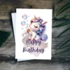 Printable unicorn card with bubble play