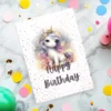 Sparkly printable unicorn card for kids