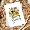 Printable Virgo birthday card featuring character traits on a yellow watercolor background for the earth element.