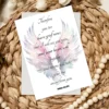Card depicting angel wings with a biblical quote from John 16:22, providing solace and reassurance in times of sorrow.