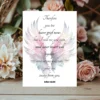 Sympathy card featuring angel wings and a comforting quote from John 16:22, reminding us of joy beyond grief.