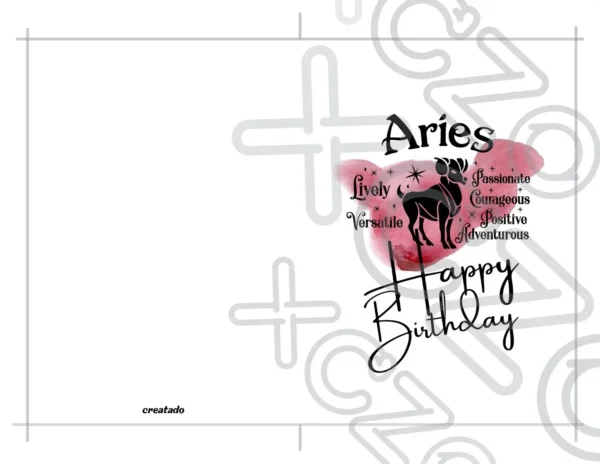 Printable Aries Birthday Card | Instant Download