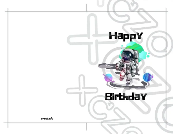Printable Astronaut Birthday Card for Kids | Instant Download
