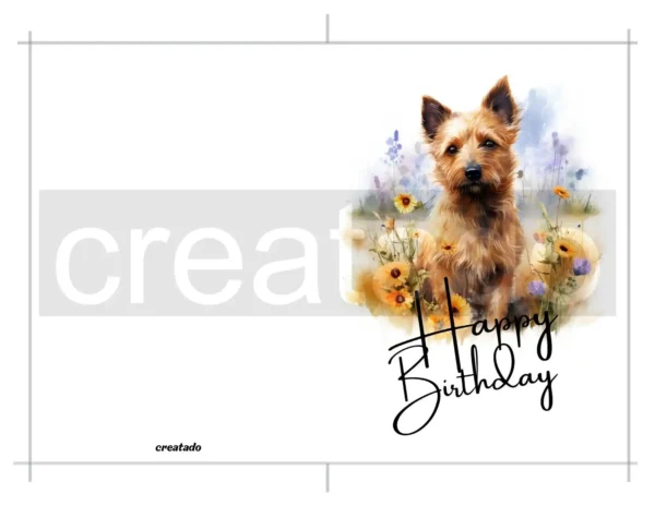 Printable Australian Terrier Birthday Card | Instant Download
