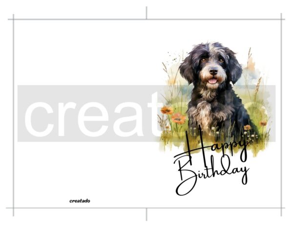 Printable Barbet Birthday Card | Instant Download