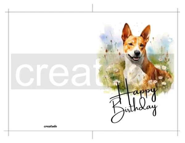 Printable Basenji Birthday Card | Instant Download
