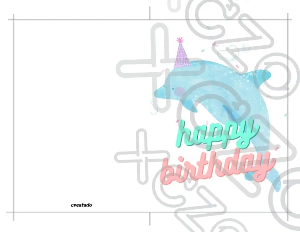 Printable Dolphin Birthday Card for Kids | Instant Download