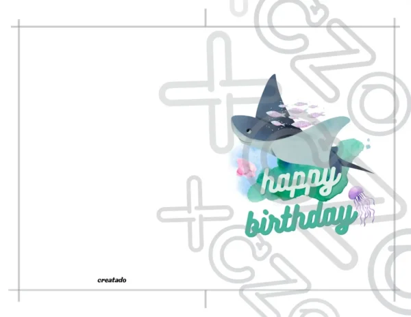 Printable Manta Ray Birthday Card for Kids | Instant Download