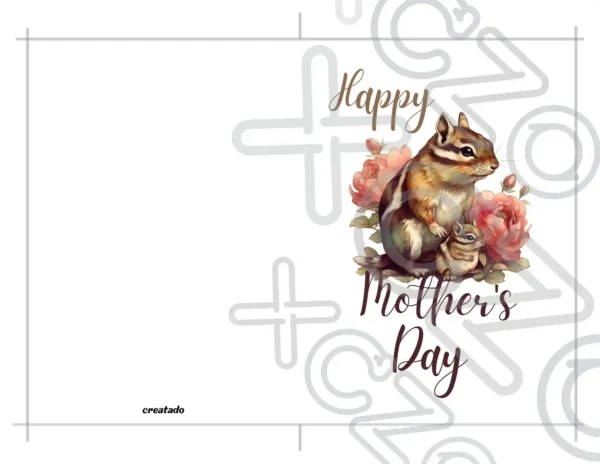 Printable Chipmunk Mother's Day Card | Instant Download
