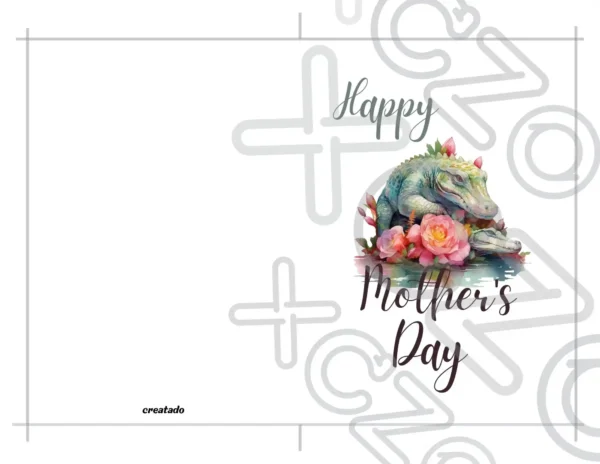 Printable Crocodile Mother's Day Card | Instant Download
