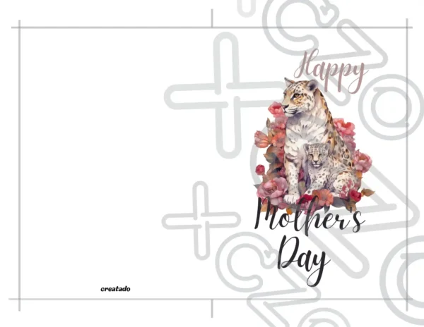 Printable Cheetah Mother's Day Card | Instant Download