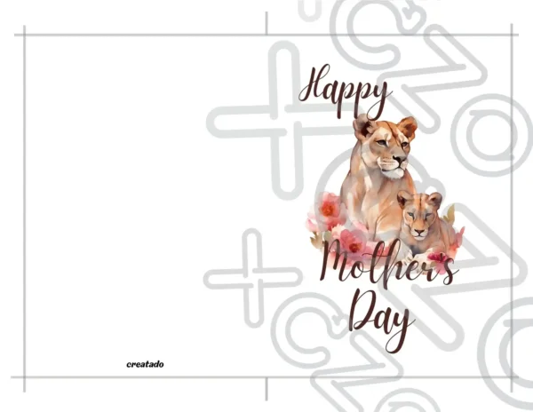 Printable Lioness Mother's Day Card | Instant Download #01