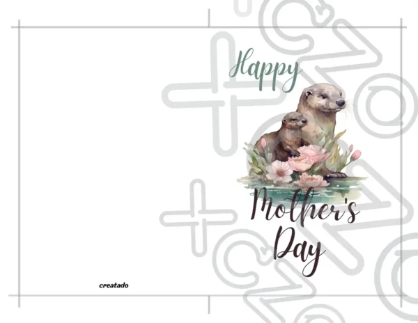 Printable Otter Mother's Day Card | Instant Download
