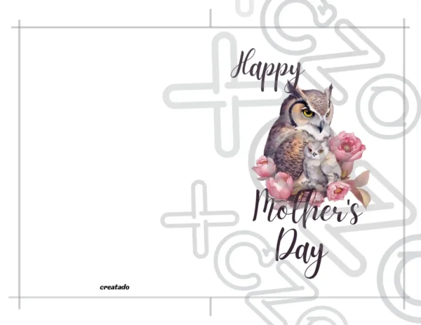 Printable Owl Mother's Day Card | Instant Download #01