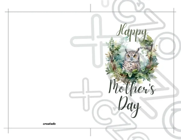 Printable Owl Mother's Day Card | Instant Download #02
