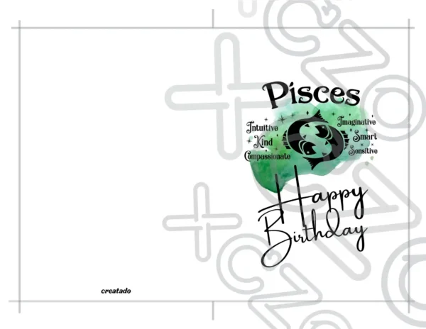Printable Pisces Birthday Card | Instant Download