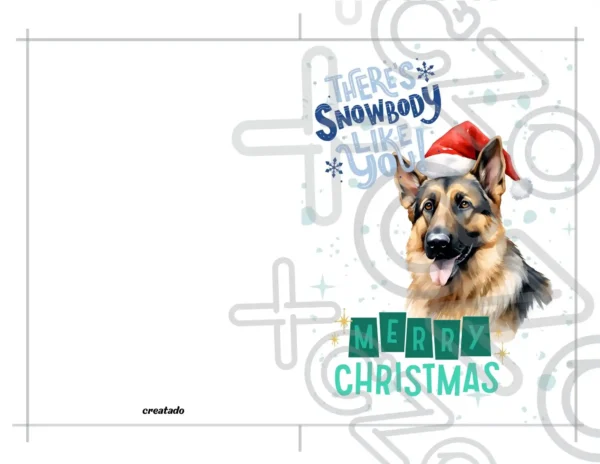 Printable German Shepard Christmas Card | Instant Download