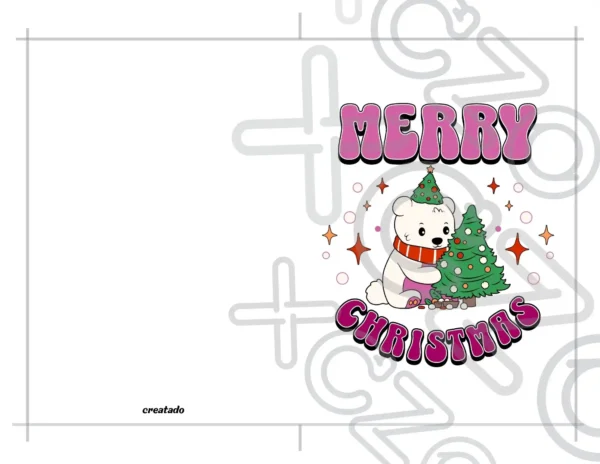 Printable Lesbian Christmas Card Polar Bear | Instant Download
