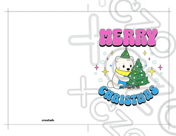Printable Pansexual Christmas Card Polar Bear | Instant Download